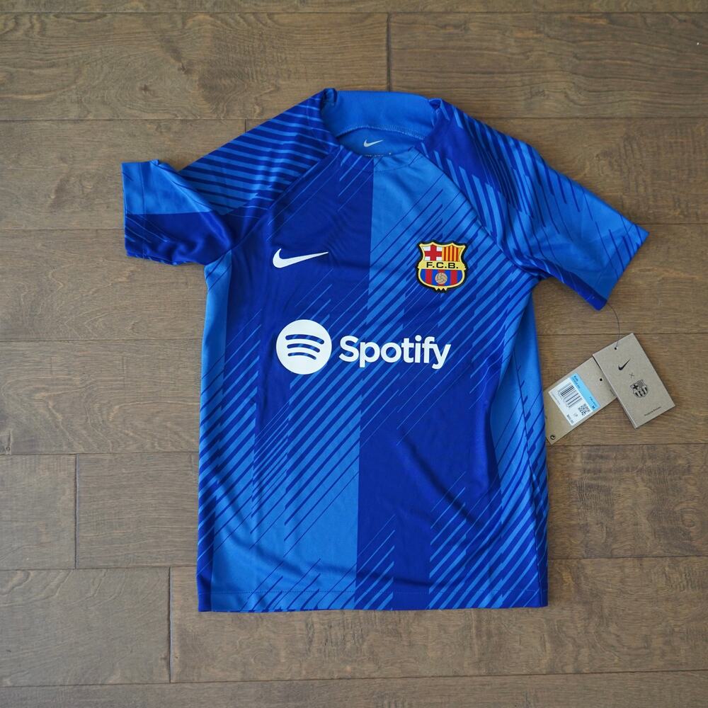 NWT Kids Nike FC Barcelona Pre Match Training Jersey Size M